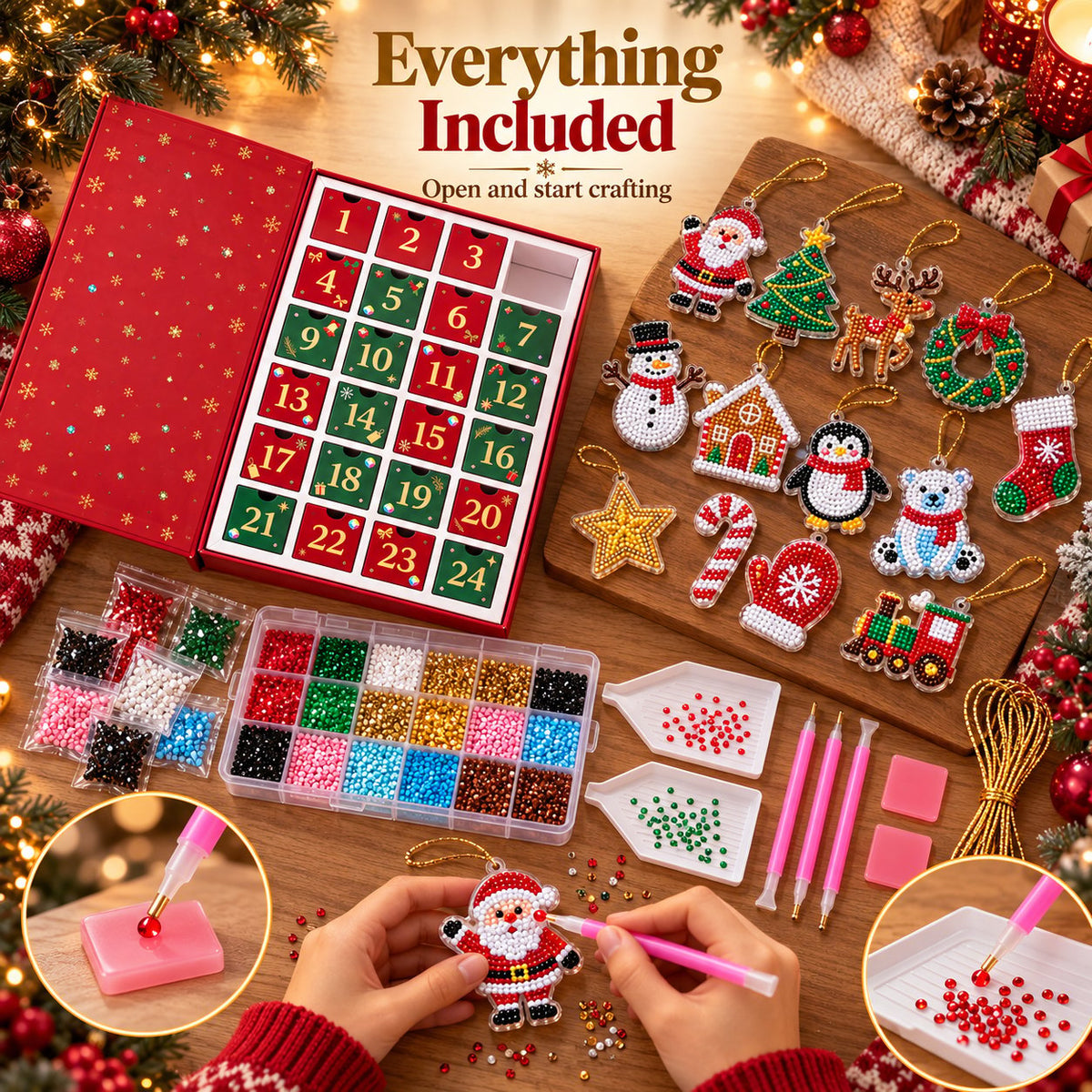 Diamond Painting Advent Box | 24 Little Handmade Treasures For Christmas