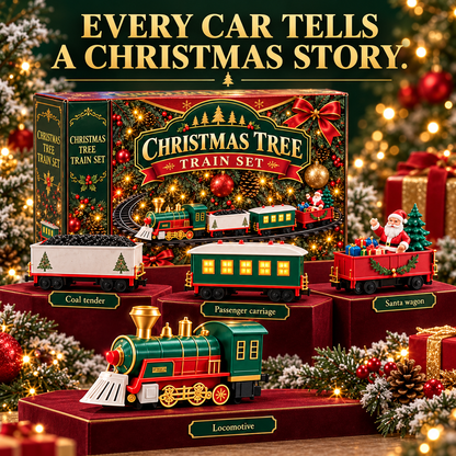 🎄 MerryExpress™ Christmas Train Set – Festive Tree Railway & Holiday Decor