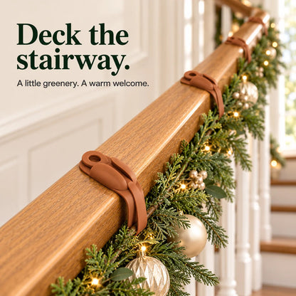 🎄 No-Drill Christmas Garland Hangers – Flexible Silicone Holders for Mantels, Staircases & Holiday Decor ✨