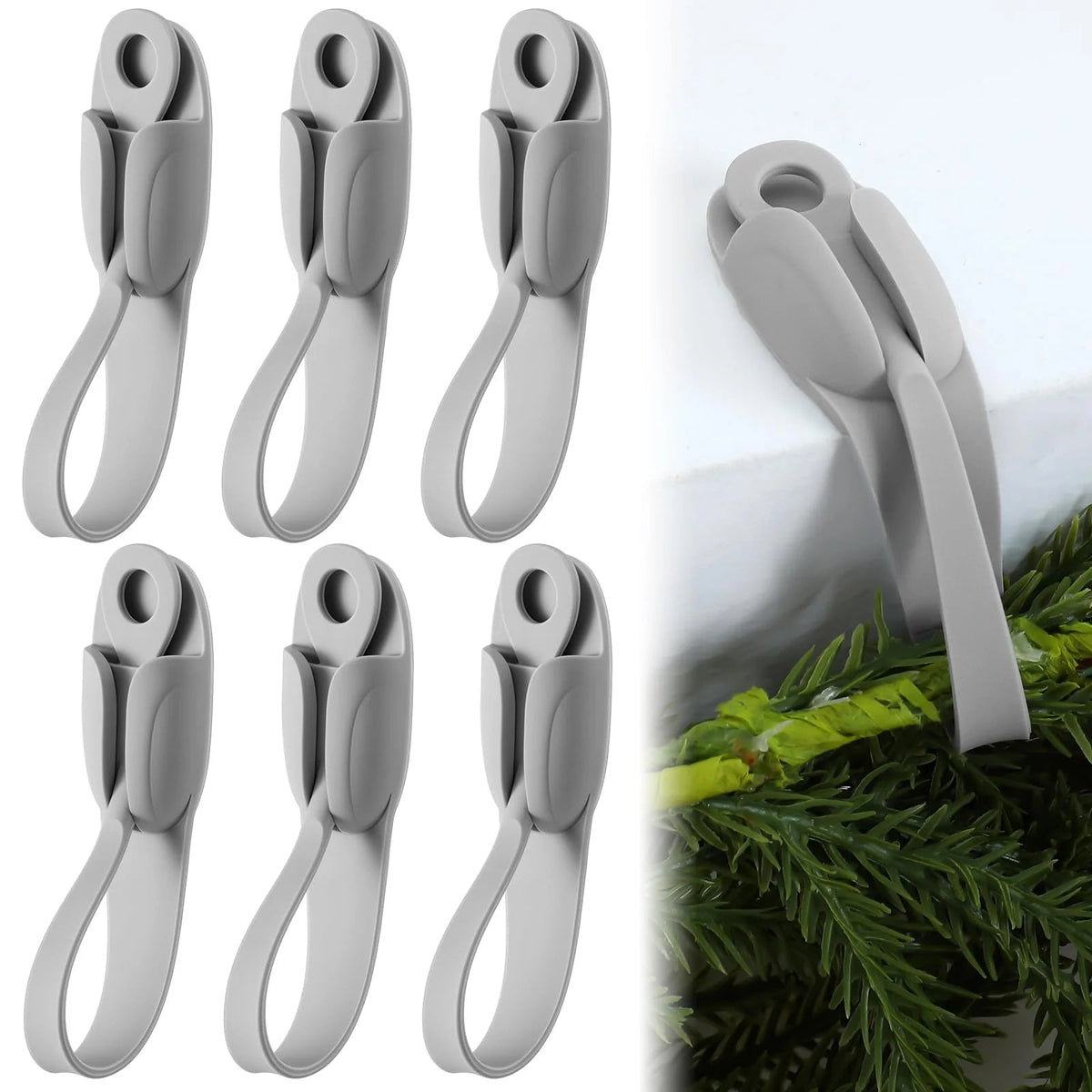 🎄 No-Drill Christmas Garland Hangers – Flexible Silicone Holders for Mantels, Staircases & Holiday Decor ✨