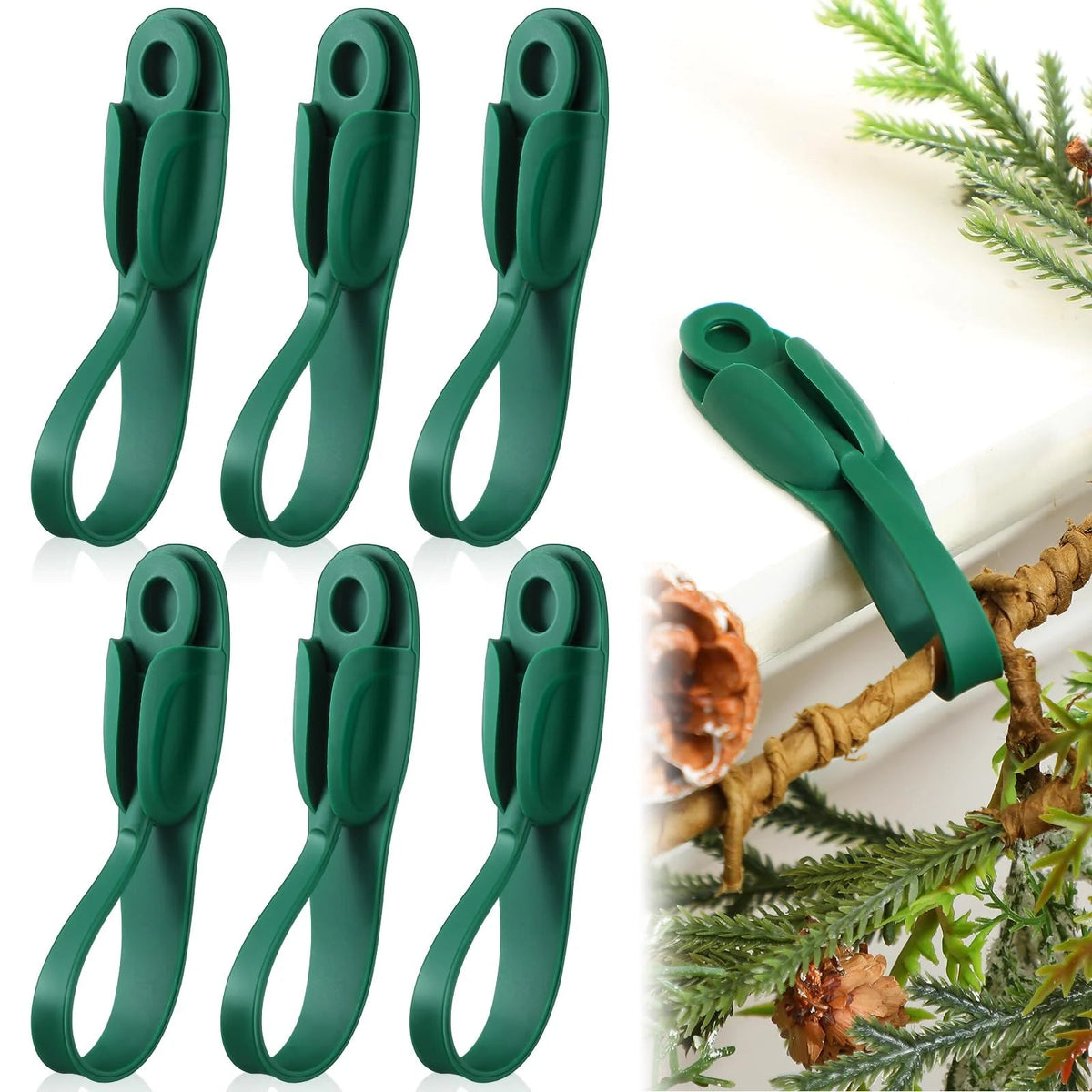 🎄🌿 No-Drill Christmas Garland Hangers ✨🏡 | Flexible Silicone Hooks for Mantels & Staircases