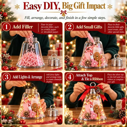 🎄 DIY Christmas Bell Gift Box – Clear Fill-Your-Own Container for Personalized Holiday Surprises 🎁