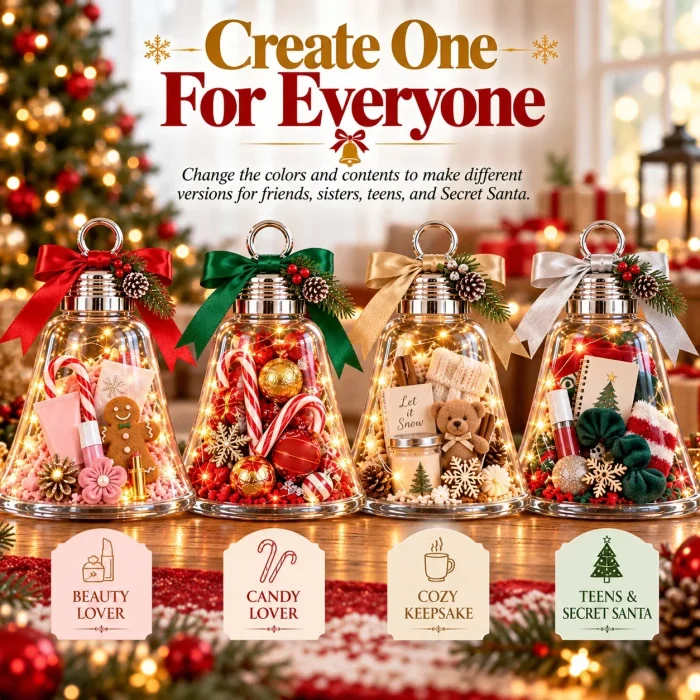 🎄 DIY Christmas Bell Gift Box – Clear Fill-Your-Own Container for Personalized Holiday Surprises 🎁