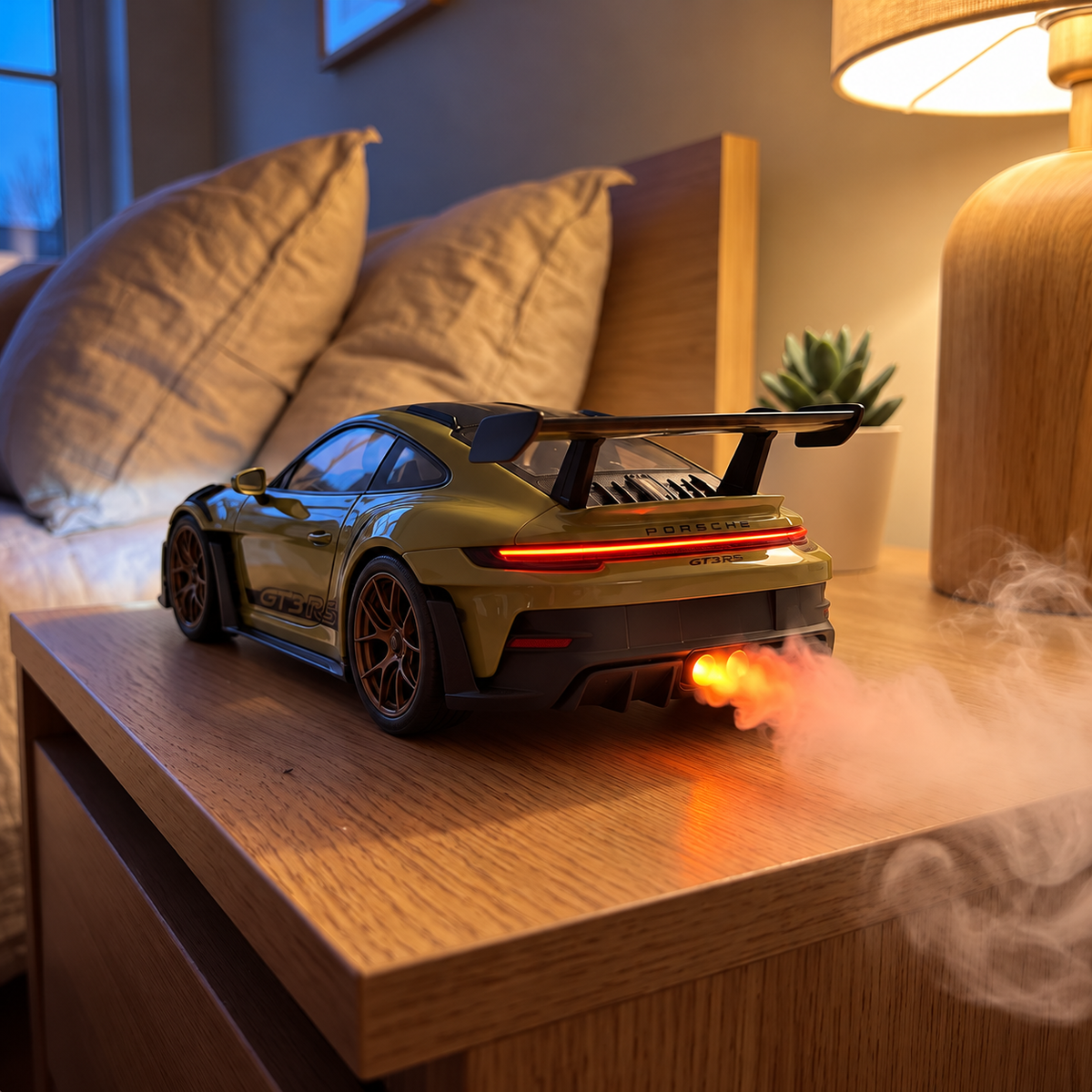 🏎️💨 Sports Car Exhaust Mist Humidifier – LED Light-Up Desk Decor & Unique Gift for Car Lovers 🎁