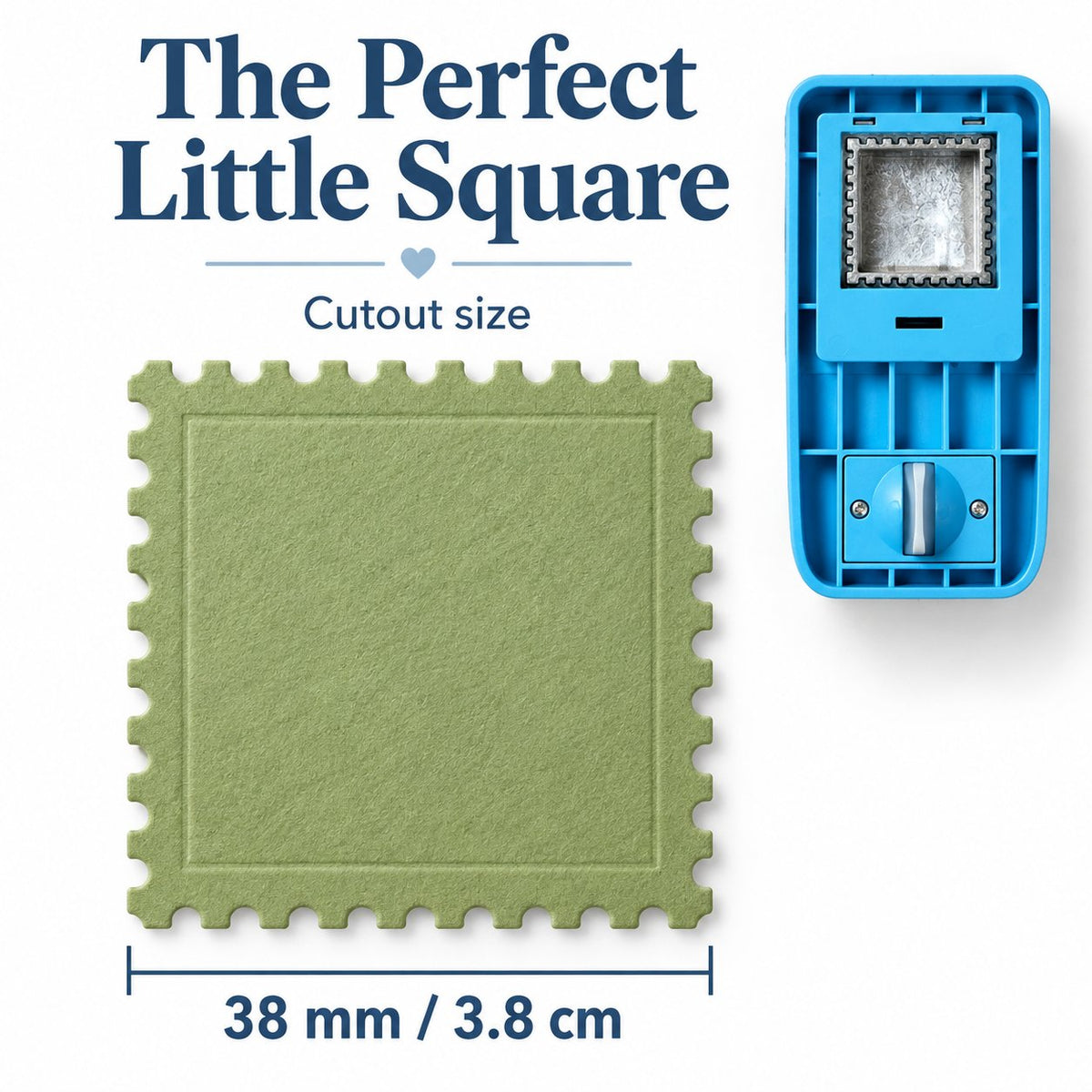 Square Serrated Embossing Craft Punch | One Press Clean Cut, Multi Material Paper Flower Tool