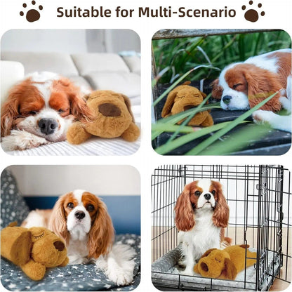 Dog Anxiety Heartbeat Plush Toy Sleep Simulation Calming Durable Interactive Pet Chew