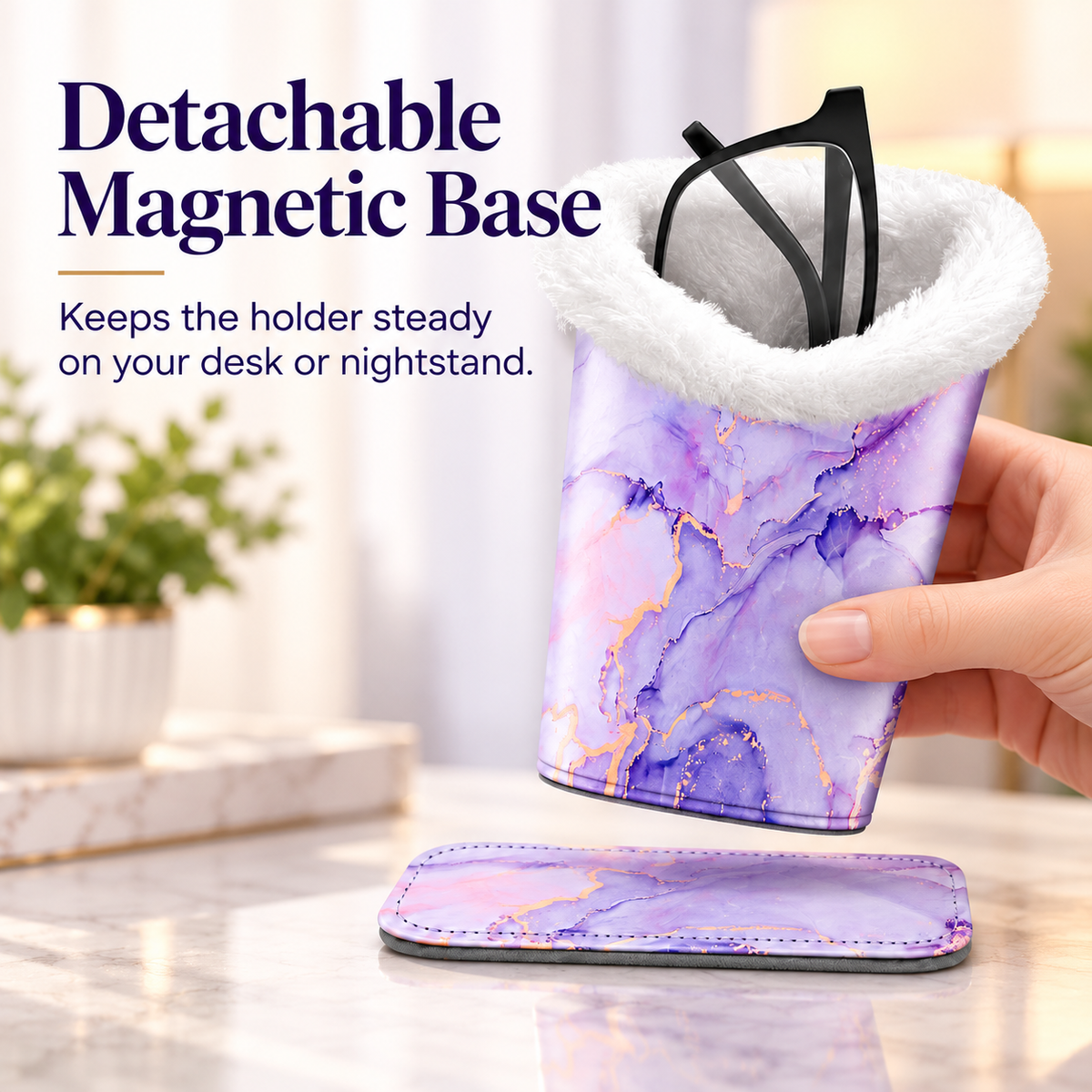 🔥Fintie Eyeglasses Holder with Soft Furry Lining and Magnetic Base