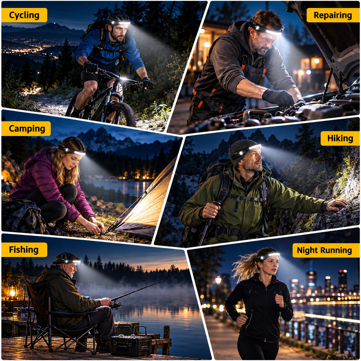Headlamp for cycling repairing camping hiking fishing and night running