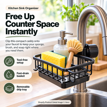 🧽✨Faucet-Mounted Kitchen Sink Organizer