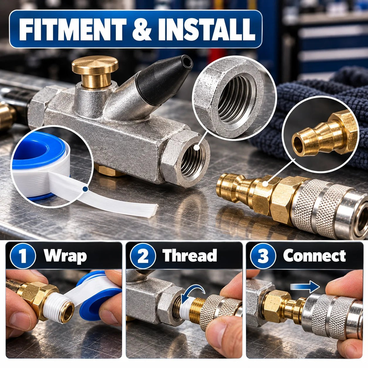 Inline One-Hand Air Blower | For hobby bench & small workshop cleaning