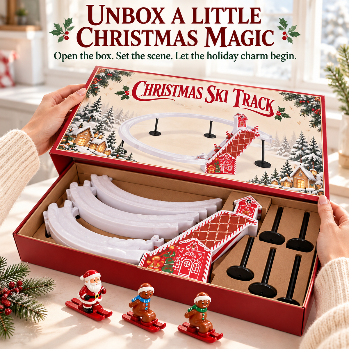 🎄 Gingerbread Christmas Ski Track – A Playful Touch of Holiday Magic✨