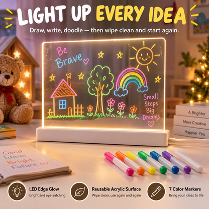 ✨ LED Note Board 🎨Includes 7 colour pens