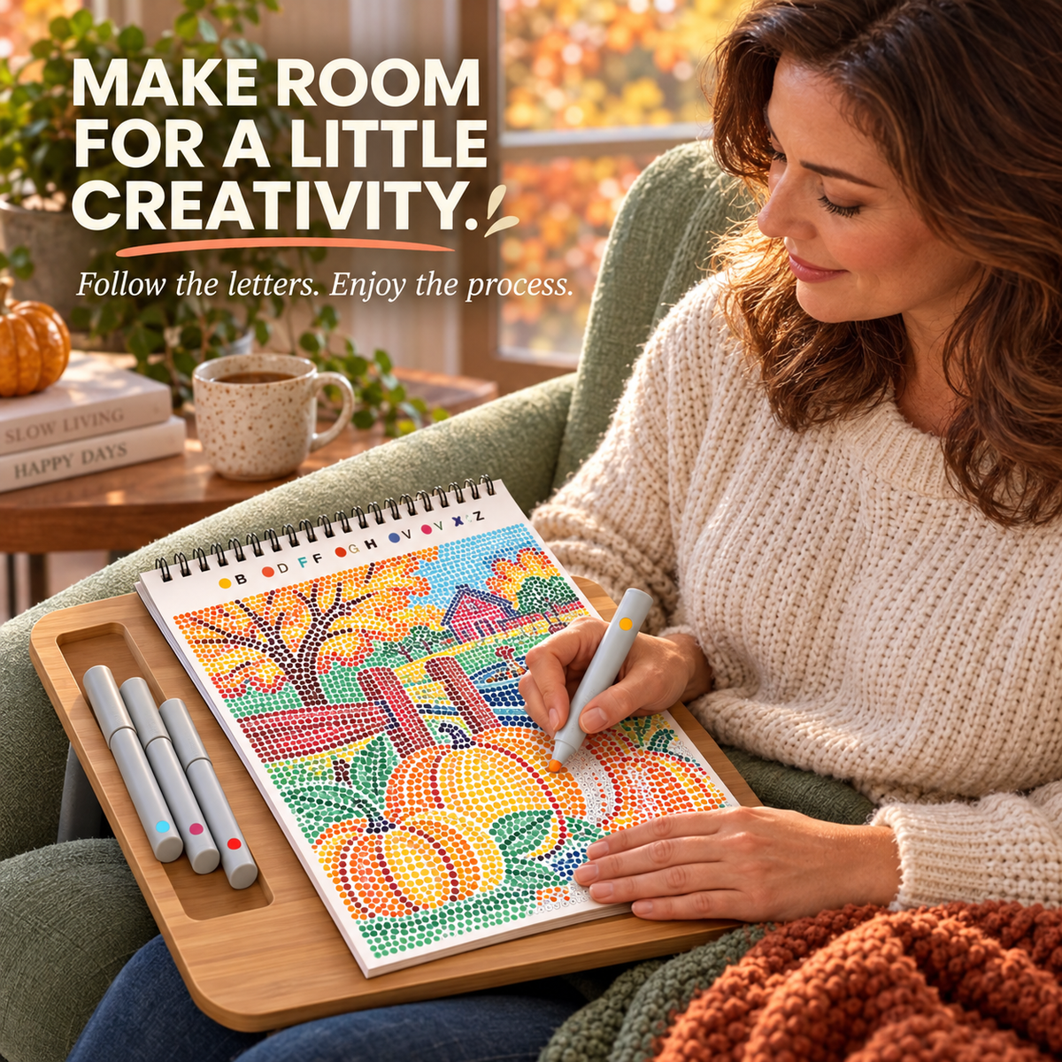 🍂 Autumn Dot-by-Letter Art Kit