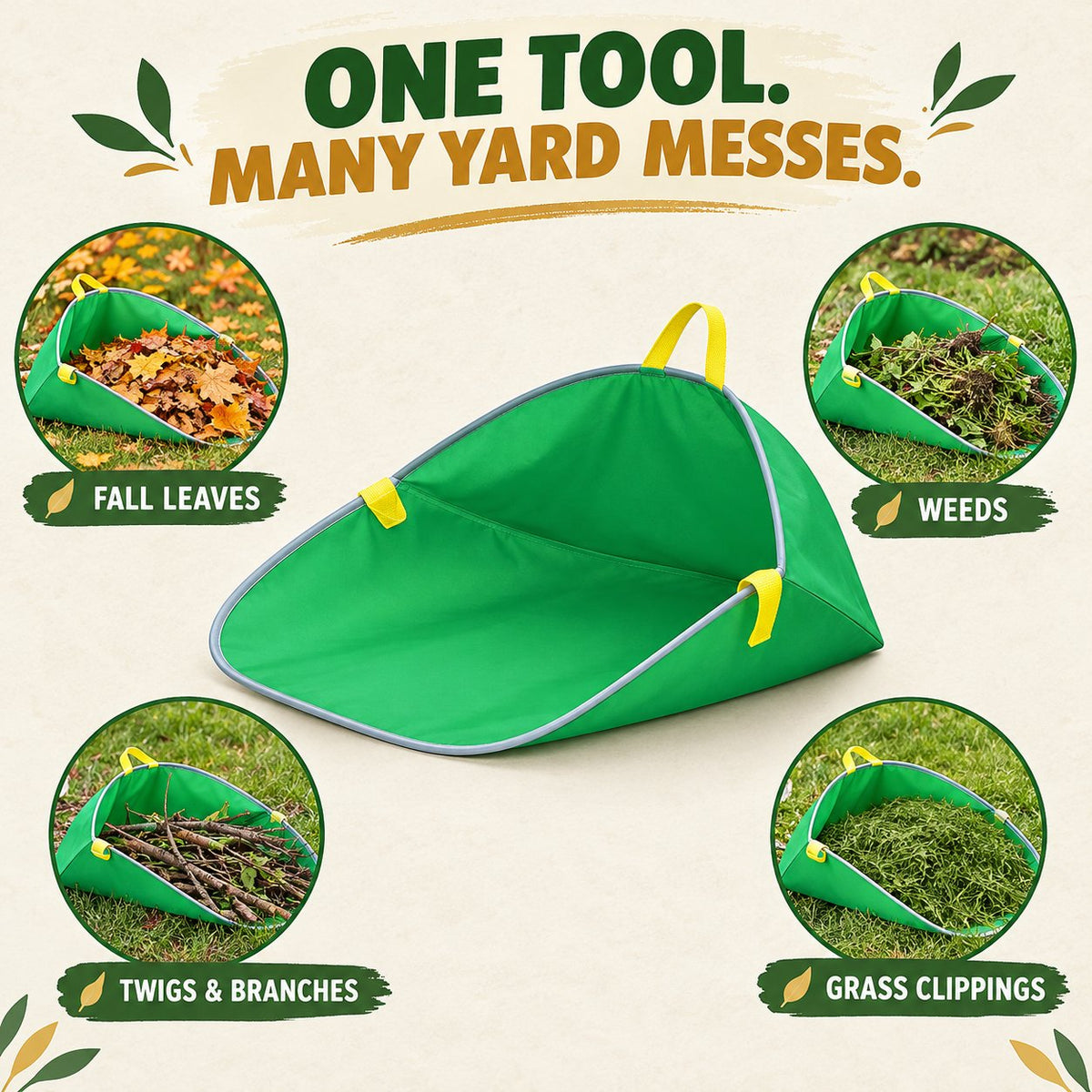 🍂 Pop-Up Leaf Collection Tent [Anti-Spill Design] - Rake Smarter, Not Harder