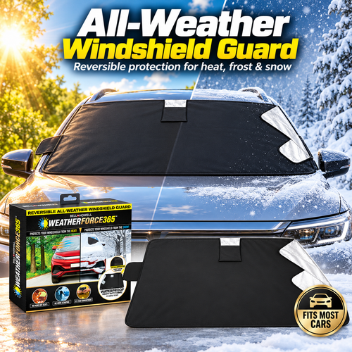 ☀️❄️ Reversible All-Season Windshield Cover | Magnetic Snow & Sun Shield