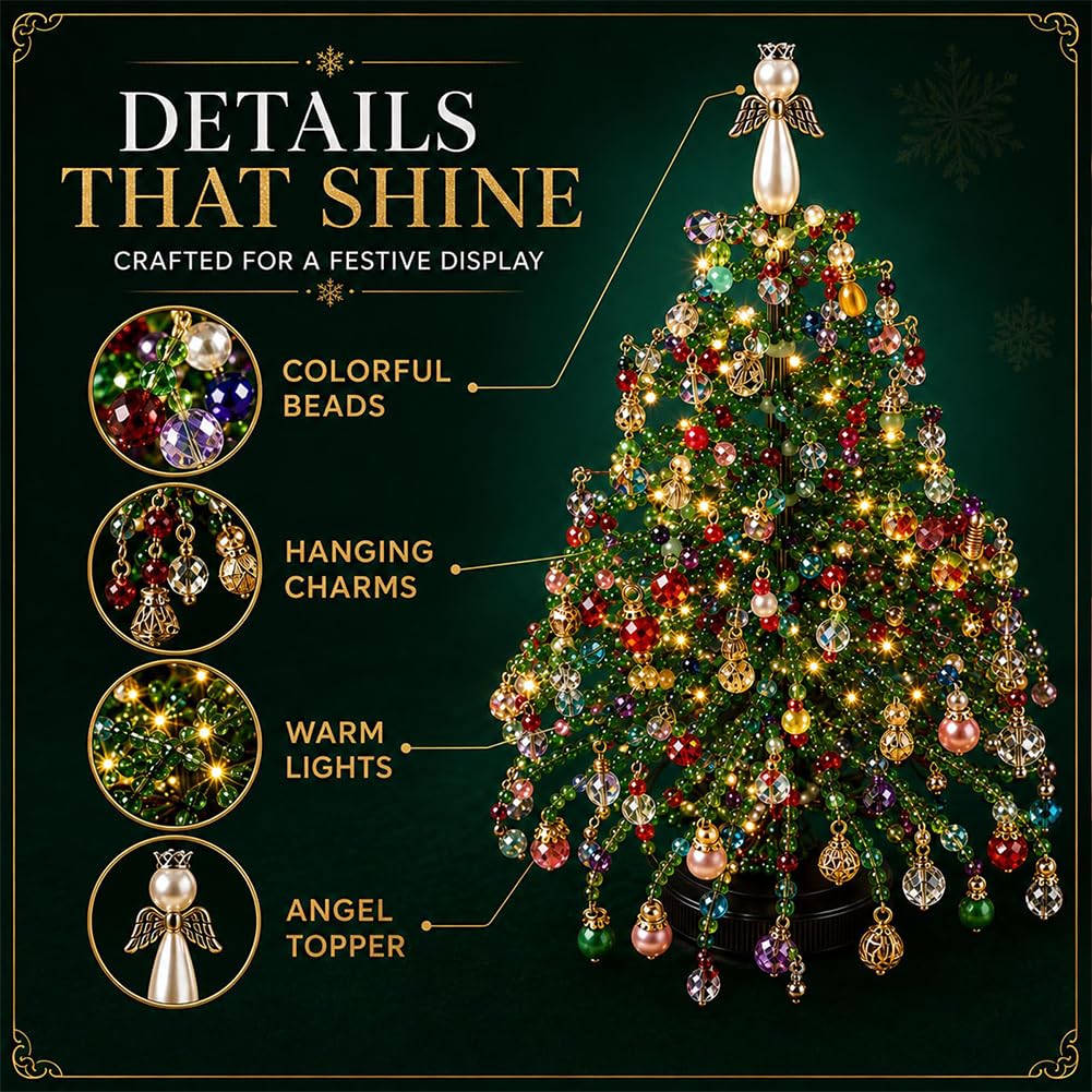 🔥Christmas Sale🎁🎄✨ DIY Beaded Christmas Tree Kit – 🎅Create Your Own Sparkling Holiday Decoration