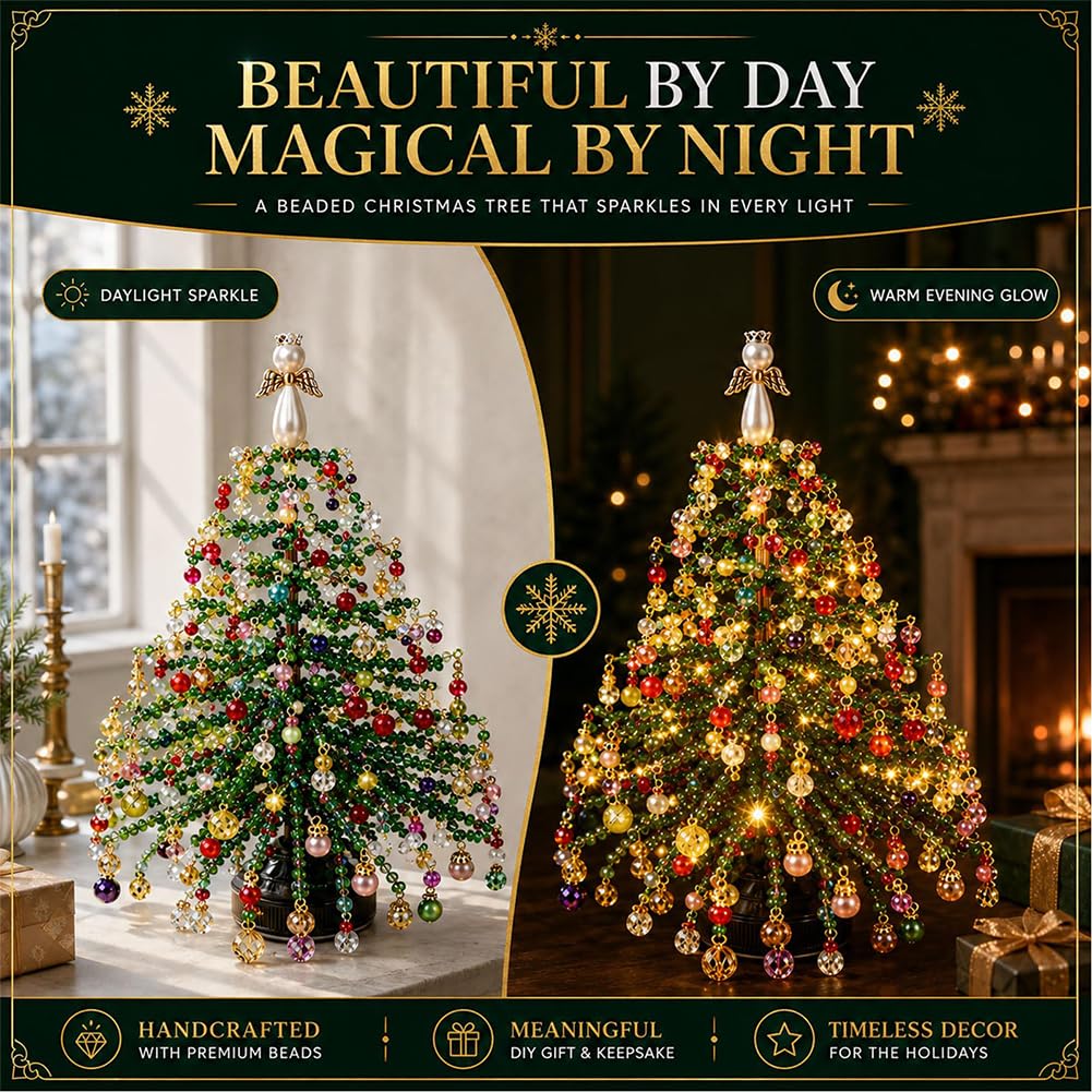 🔥Christmas Sale🎁🎄✨ DIY Beaded Christmas Tree Kit – 🎅Create Your Own Sparkling Holiday Decoration
