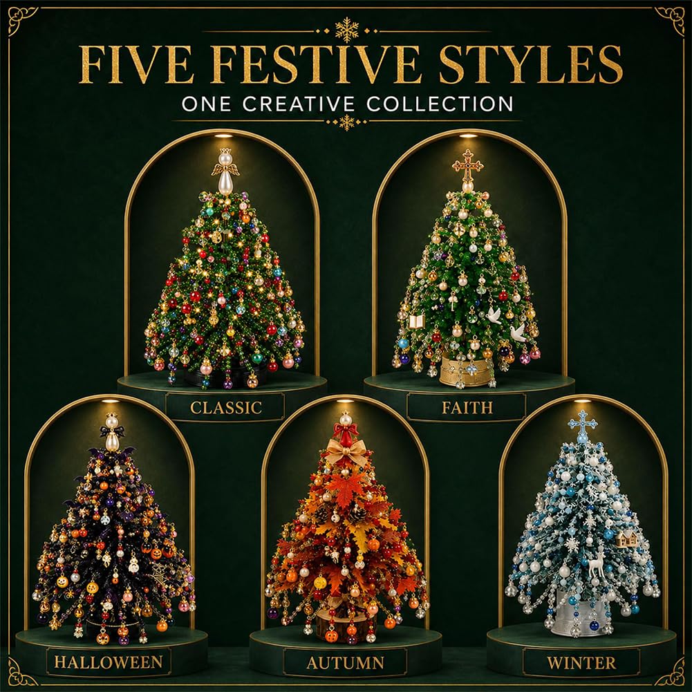 🔥Christmas Sale🎁🎄✨ DIY Beaded Christmas Tree Kit – 🎅Create Your Own Sparkling Holiday Decoration