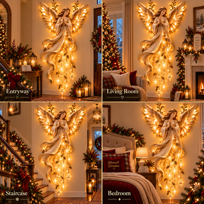✨Guardian Angel Starfall – Illuminated Christmas Wall Décor