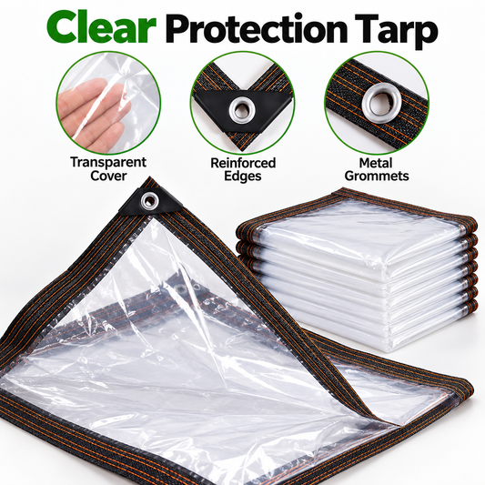 ❤️Heavy Duty Clear Tarp with Grommets