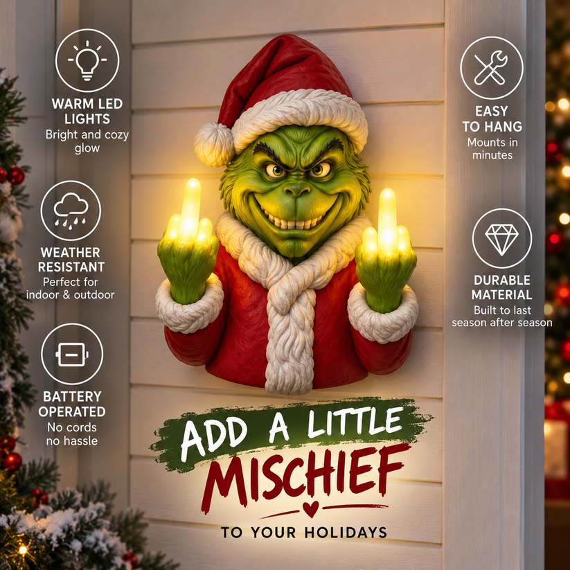 😍Funny Grinch Christmas Wall Lamp – Festive Holiday Home Decor