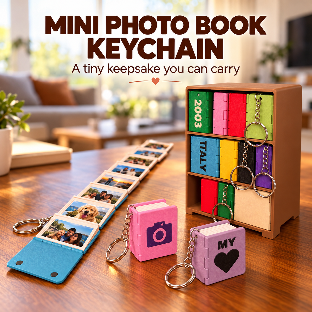 📖 Mini Photo Book Keychain – Keep Your Favorite Memories Close