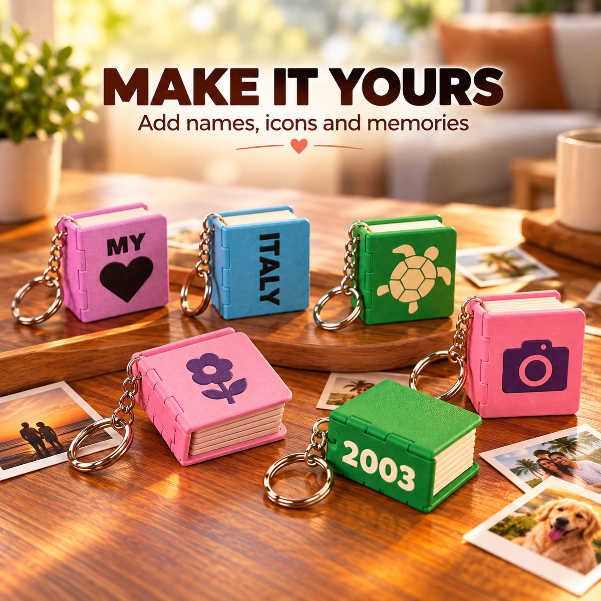 📖 Mini Photo Book Keychain – Keep Your Favorite Memories Close