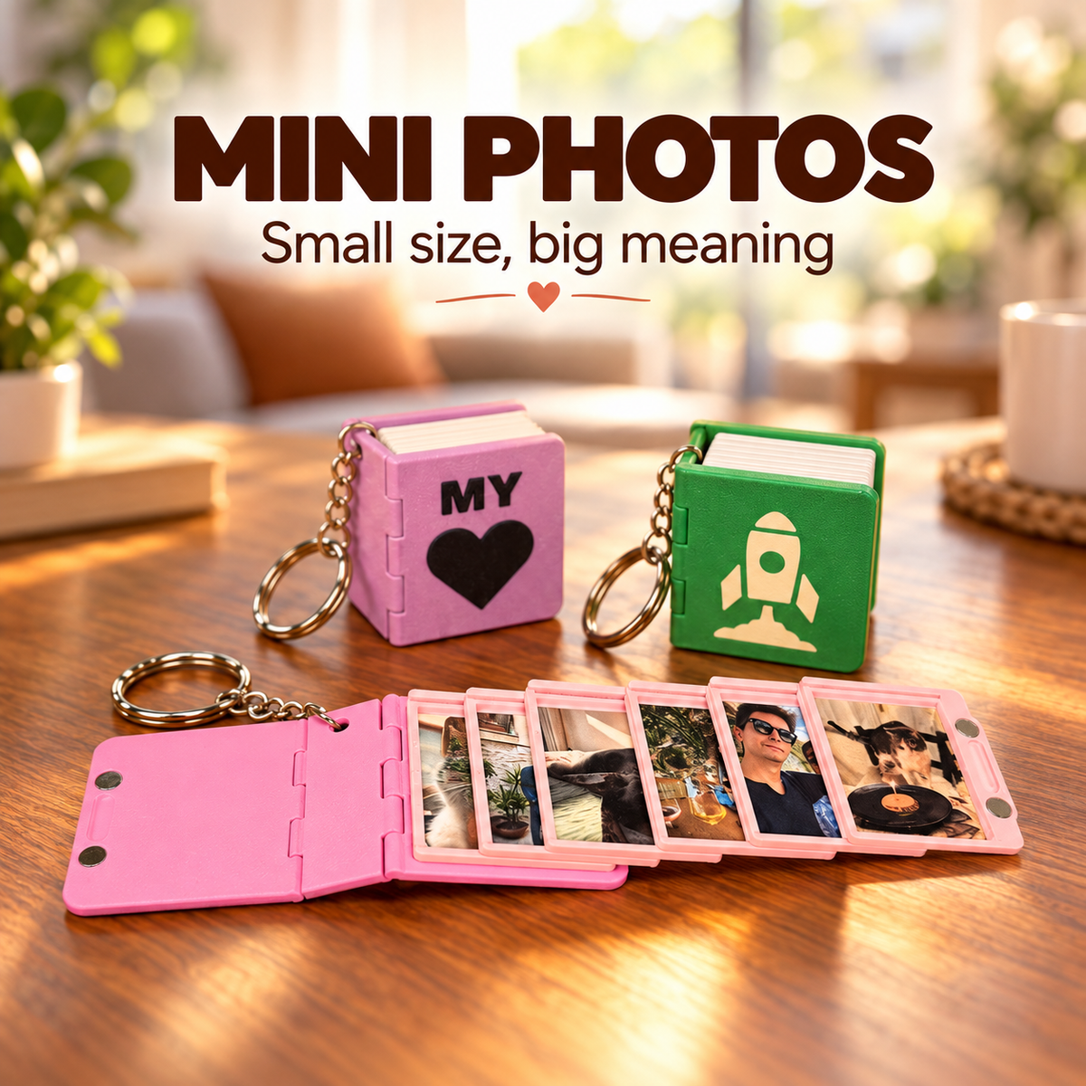 📖 Mini Photo Book Keychain – Keep Your Favorite Memories Close
