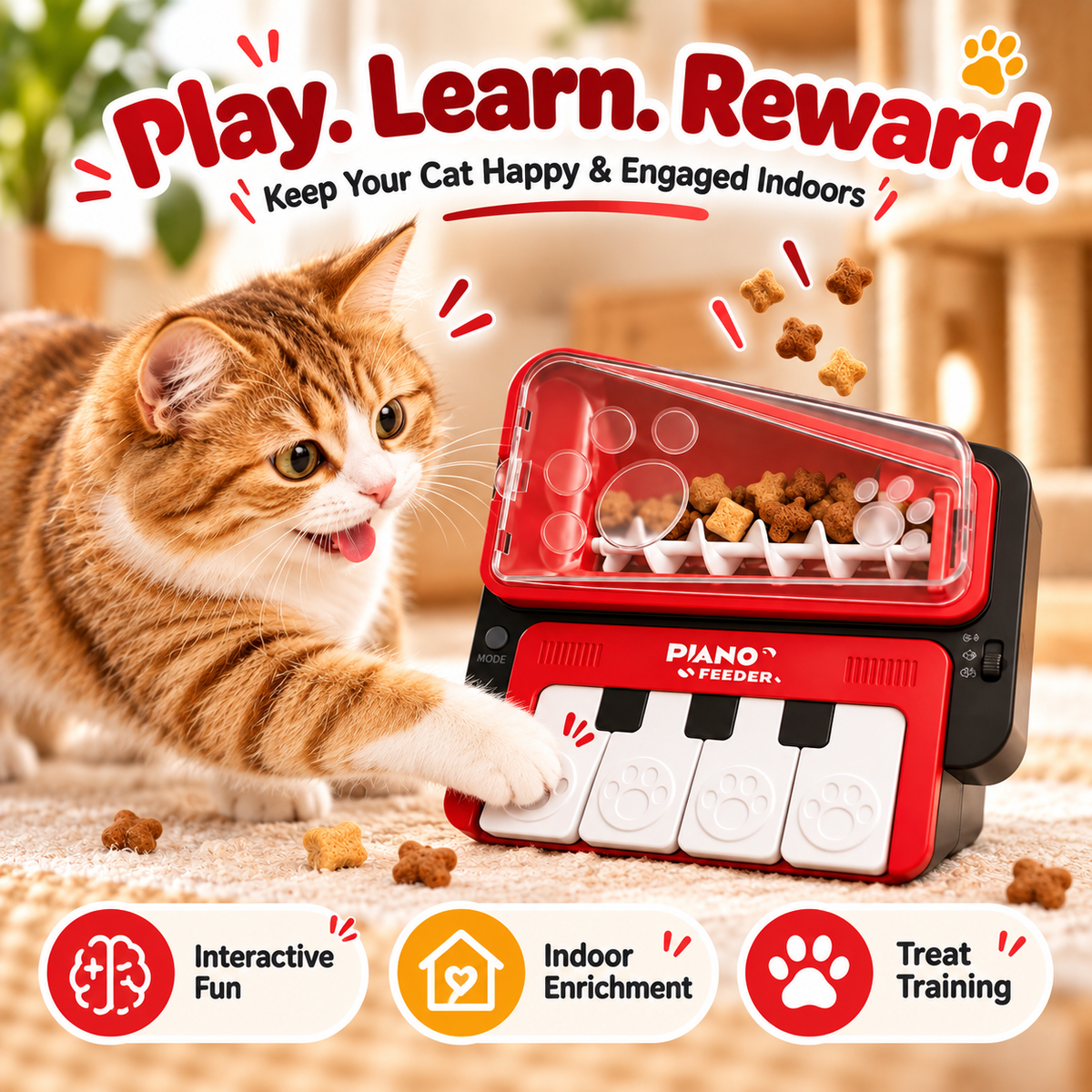 🎹 Interactive Treat Time for Smarter, Happier Cats! 🐾