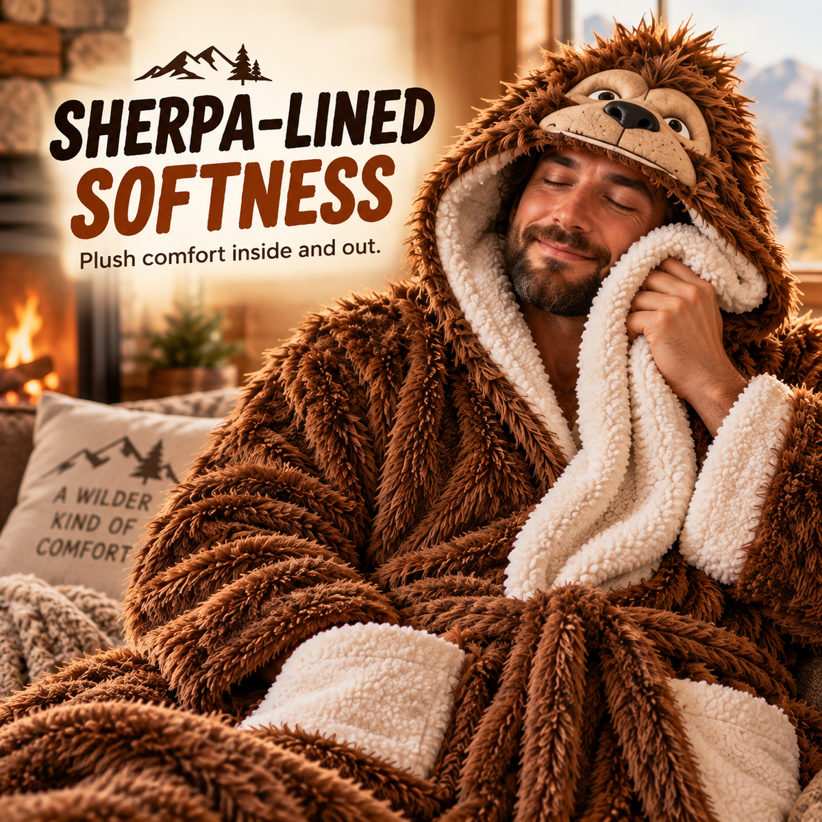 🦍 Bigfoot Heated Wearable Blanket Robe | 8 Heat Levels & Cozy Sherpa Lining