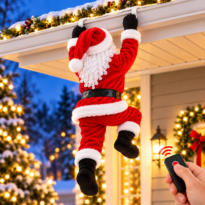 🎁🎅🎄 Remote-Controlled Climbing Santa™ – Animated Christmas Roof & Gutter Hanging Decoration | Watch Santa Try to Climb Your Roof!