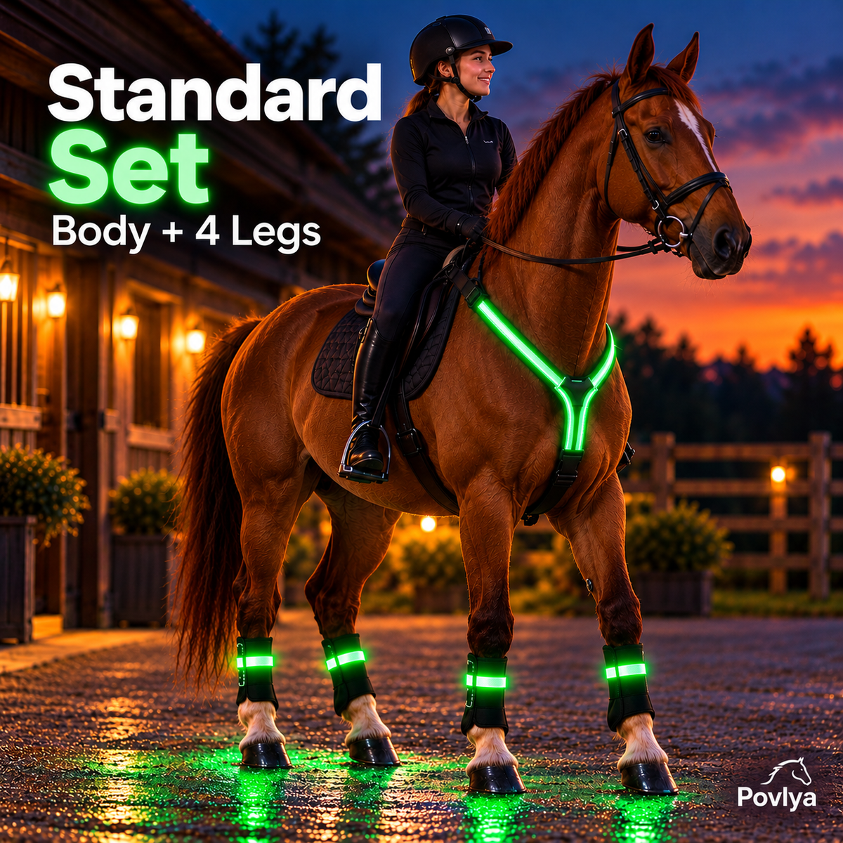 🐴 LED Horse Light Set – Glowing Chest, Leg & Tail Accessories✨