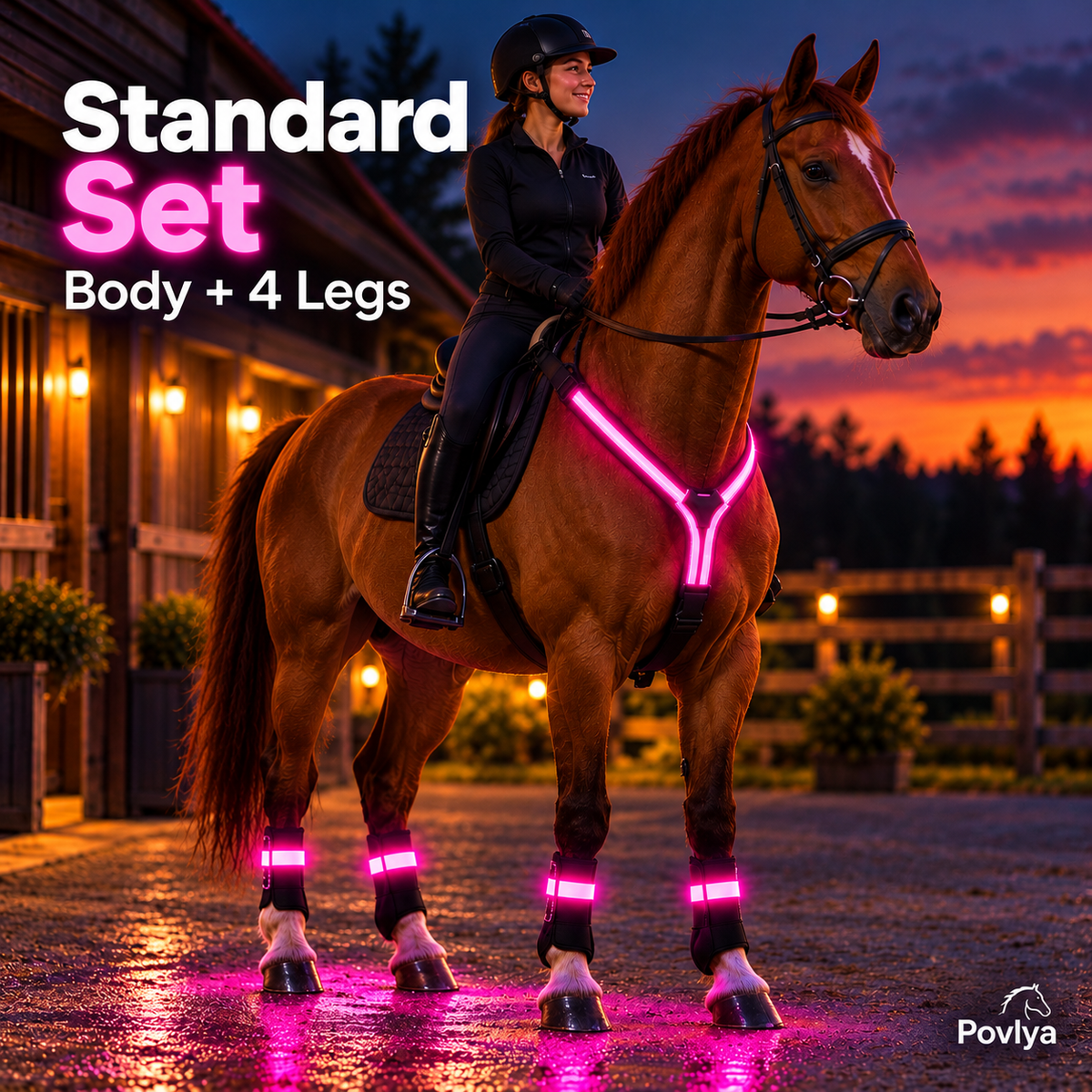 🐴 LED Horse Light Set – Glowing Chest, Leg & Tail Accessories✨
