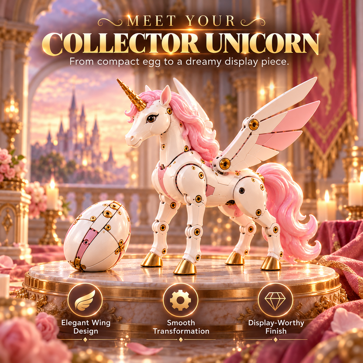 🦄 Transforming Mechanical Unicorn Egg | 2-in-1 Winged Unicorn Figure