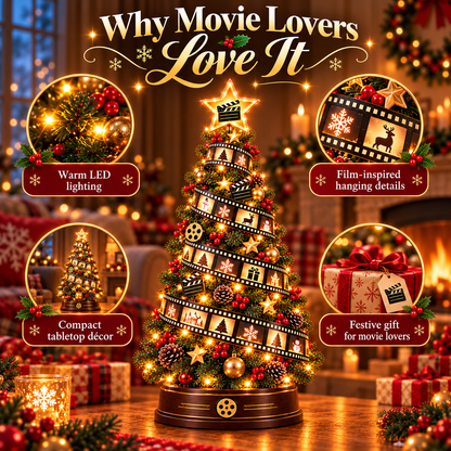 🎬Film Strip Christmas Tree Light – LED Tabletop Christmas Decor for Movie Lovers🎄