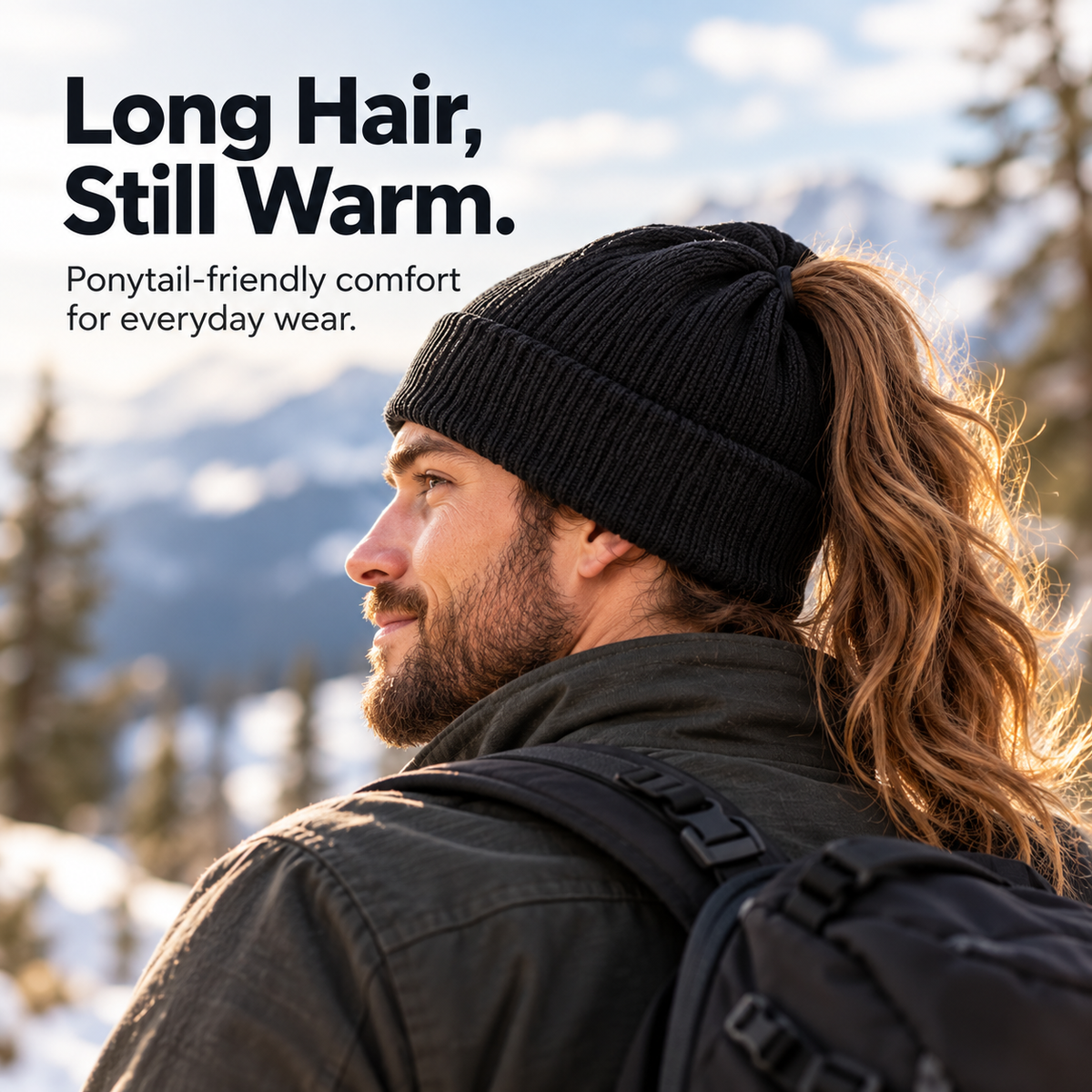 🔥2-in-1-ponytail-beanie-hat-hidden – Hidden Magnetic Closure, No-Zip Winter Knit Hat ❄️