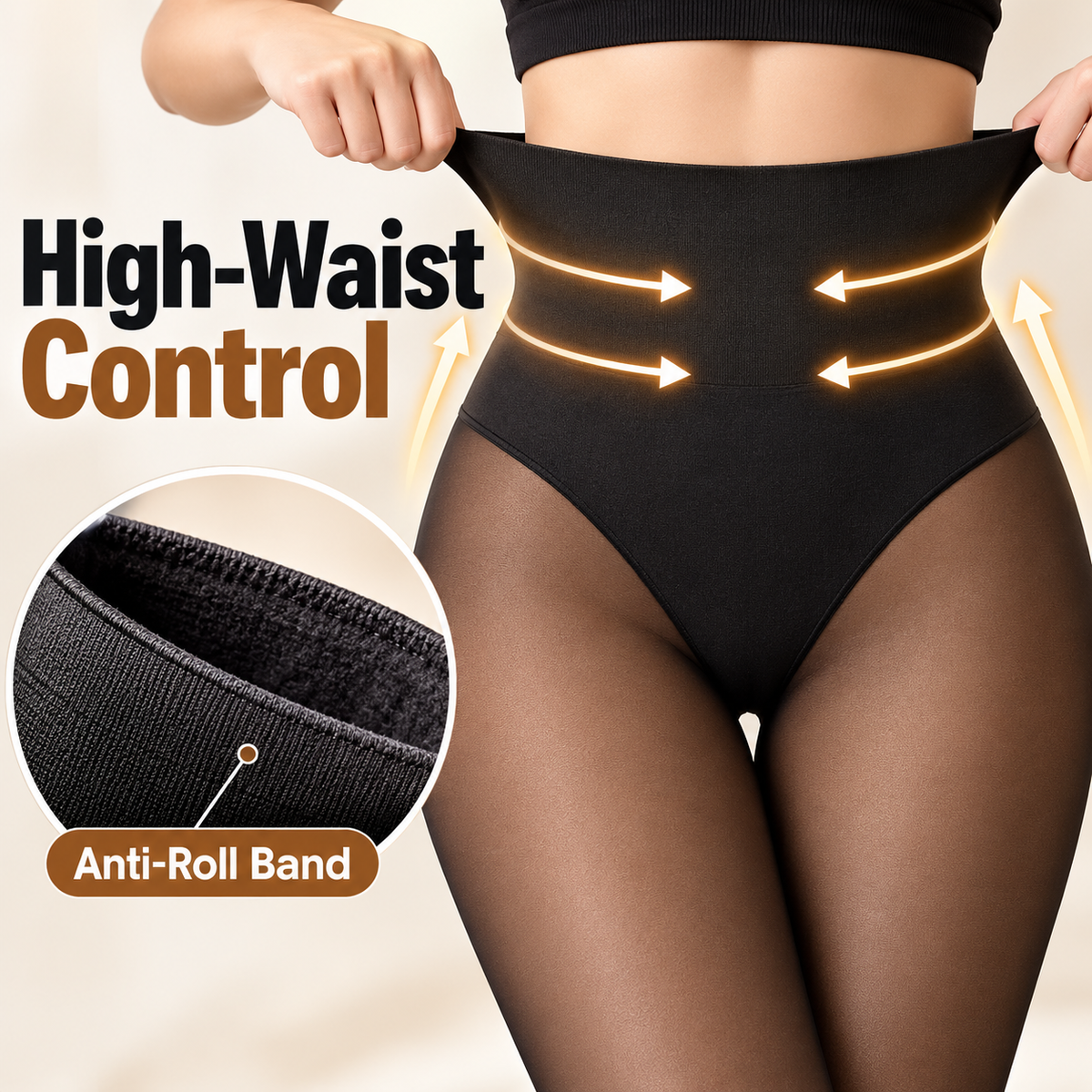 🍑 Flawless Sheer-Look Fleece Tights  Winter Warmth with High-Waist Peach Butt Lift 💃