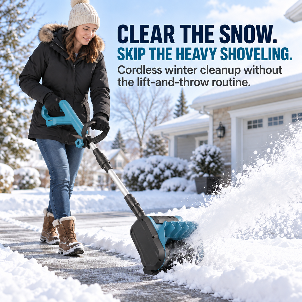 ❄️ Cordless Snow Sweeper – Clear Snow Without the Heavy Shoveling