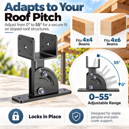 🏠Adjustable Roof Riser Brackets for Pergola & Outdoor Structures