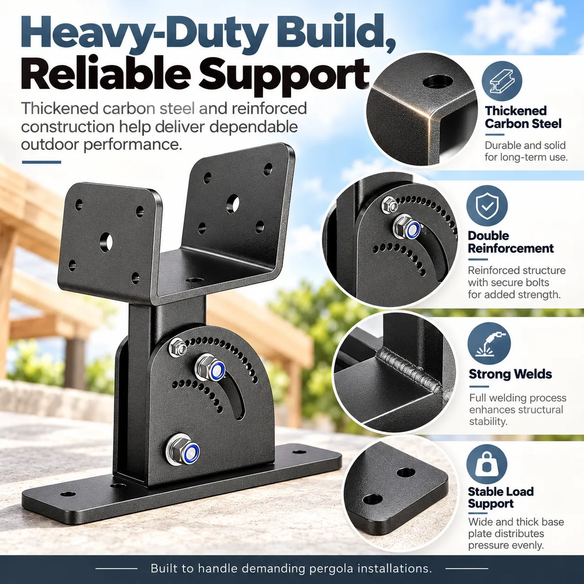 🏠Adjustable Roof Riser Brackets for Pergola & Outdoor Structures
