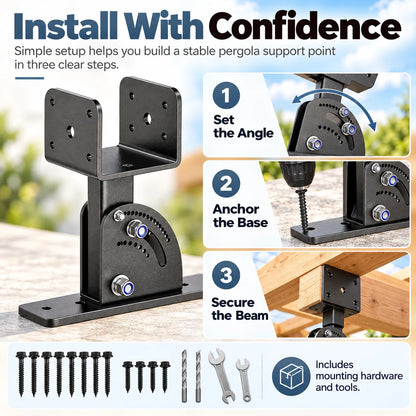 🏠Adjustable Roof Riser Brackets for Pergola & Outdoor Structures