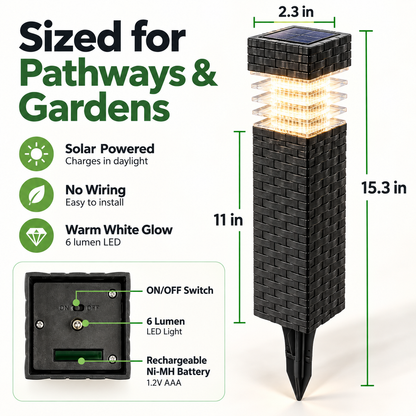 🌞 Solar Garden Pathway Lights – No Wires, Automatic Night Glow ✨