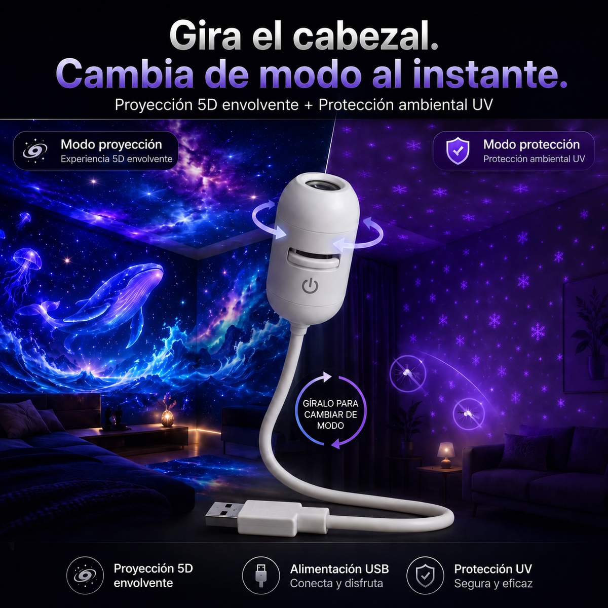 🌈🌹 New Generation HD Smart Dynamic 5D Holographic Night Light Projector 🌹
