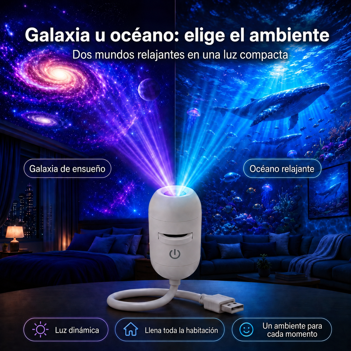 🌈🌹 New Generation HD Smart Dynamic 5D Holographic Night Light Projector 🌹