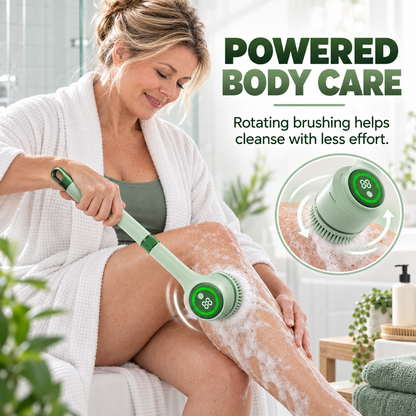 🚿 5-in-1 Electric Body Scrubber with Long Handle – Effortless Deep Cleaning & Gentle Exfoliation in the Shower