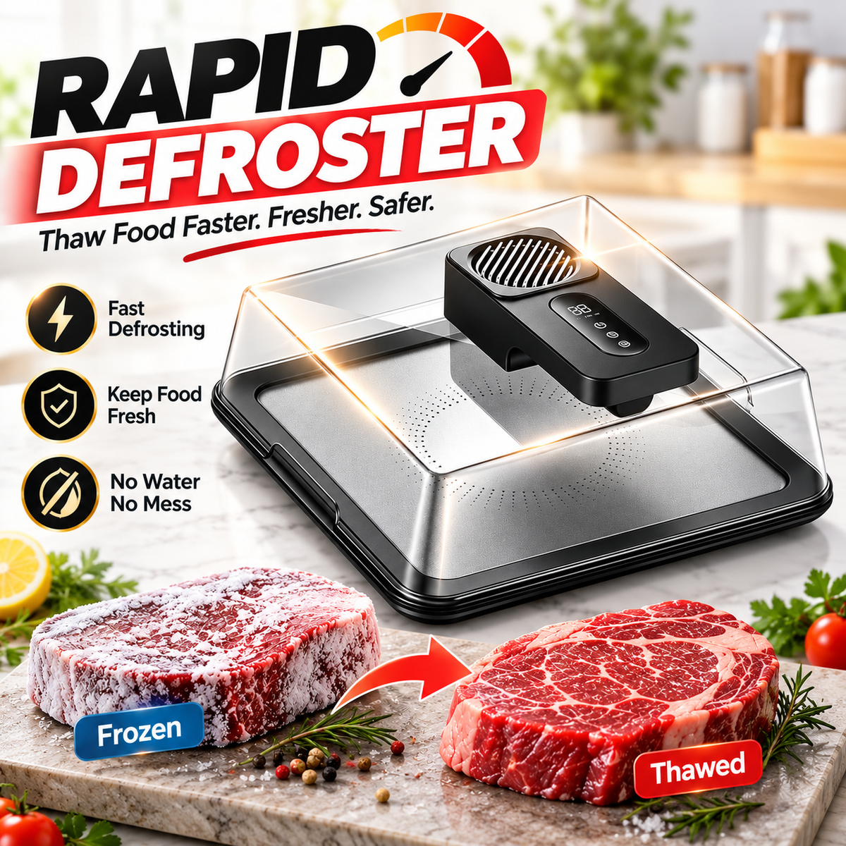 Meat Defroster Machine, 2026 Upgrade Electric Food Defrosting Box