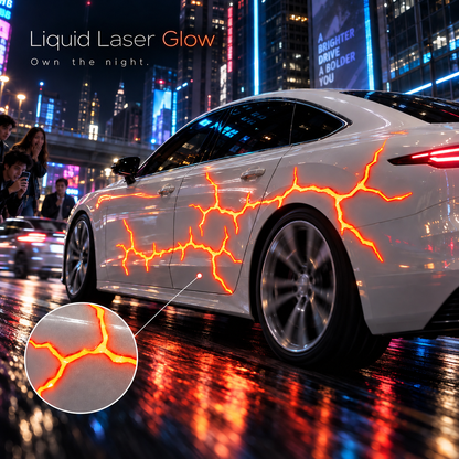 Liquid Laser Glow Car Wrap, Streaming Thunder Light Luminous Vinyl Film for Custom Car Styling & Night Car Show