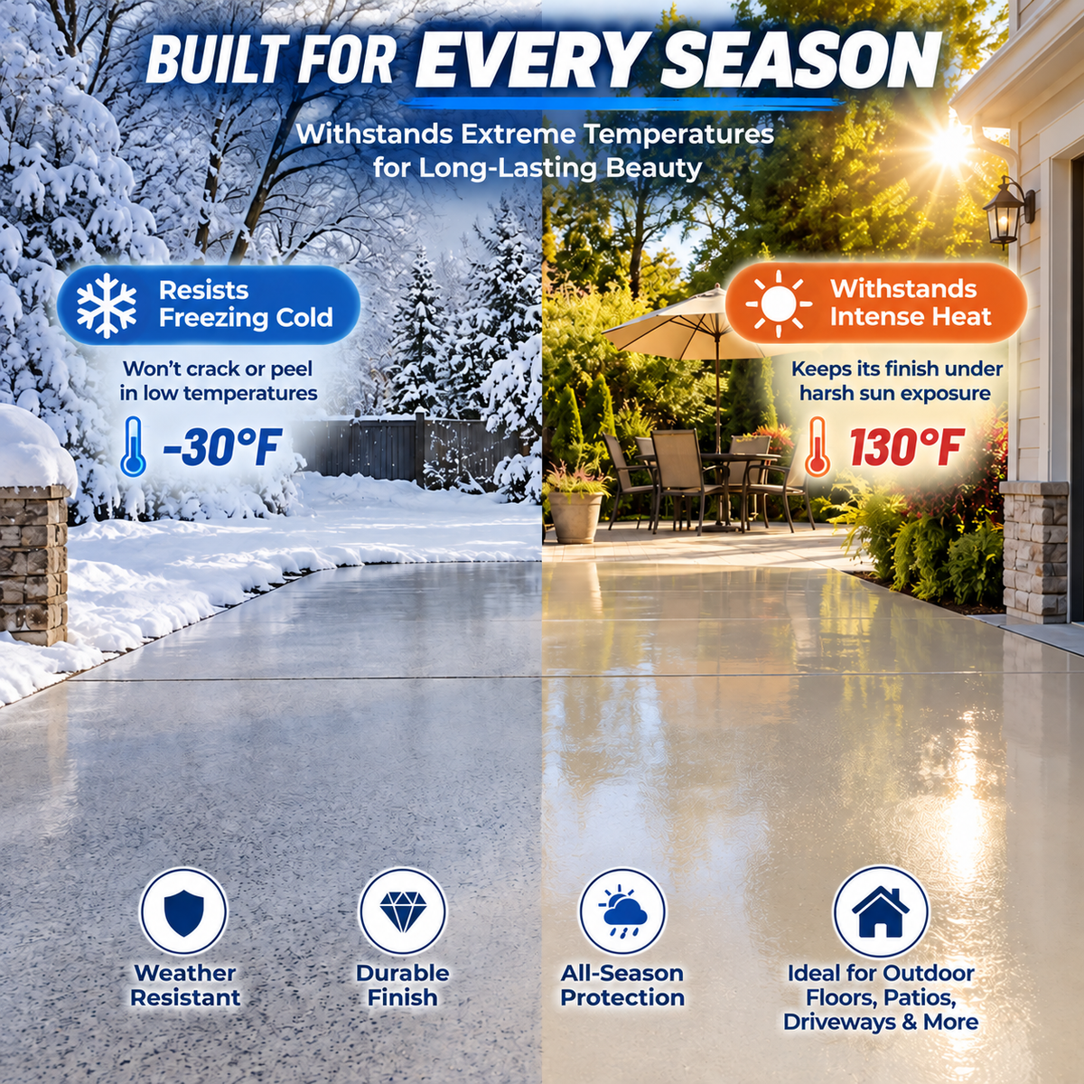 High-Gloss Self-Leveling Epoxy Floor Coating – Transform Garages, Basements & Workshops
