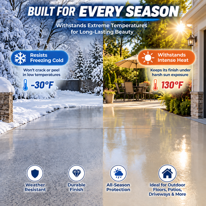 High-Gloss Self-Leveling Epoxy Floor Coating – Transform Garages, Basements & Workshops