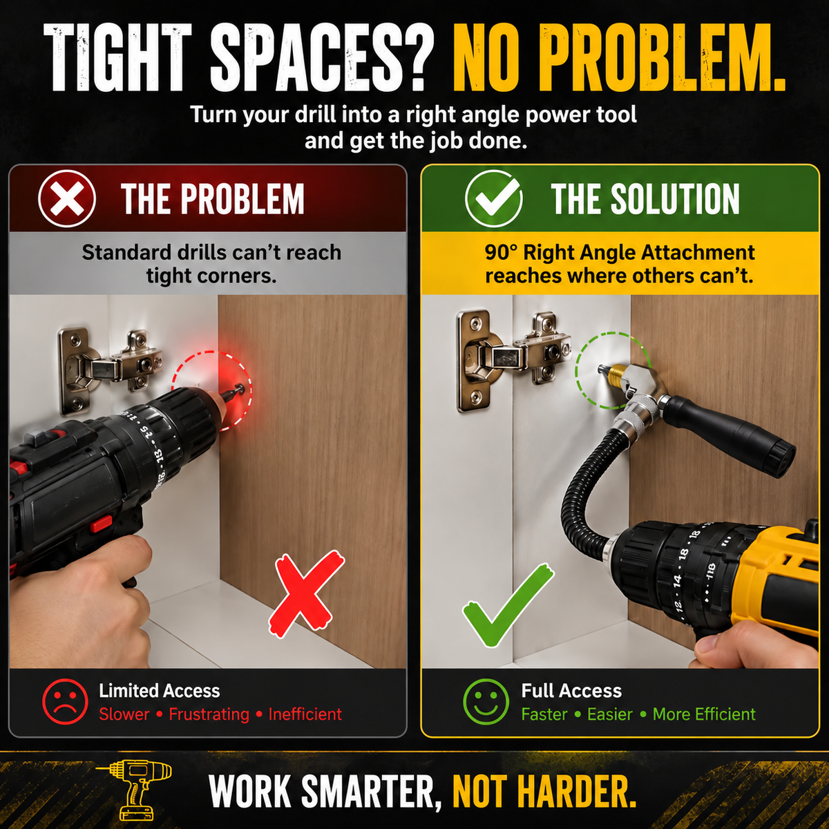 🔥Flexible Shaft Right Angle Drill Adapter Kit🔧